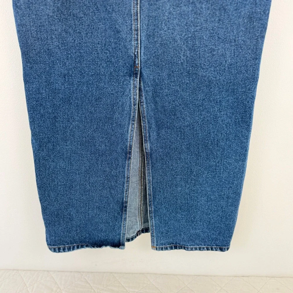 Jitterbug Ranch Denim Maxi Skirt Blue Cotton L Long Jean‎ Skirt Western Pocket - Picture 10 of 11